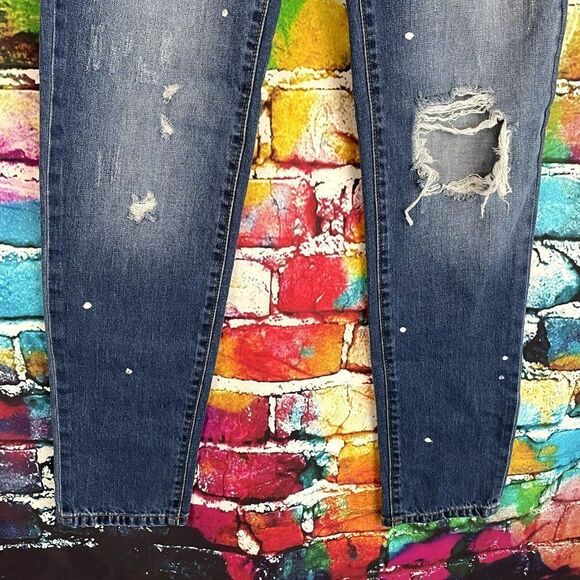 Soho New York Distressed Wash Skinny Denim Boyfriend Jeans Size 6 - Picture 2 of 8